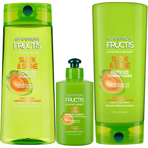 garnier fructis sleek and shine shampoo and conditioner|garnier fructis strength and shine.